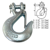 5/16" G70 Clevis Slip Chain Hook With Latch  Forged Alloy Steel Galvanized